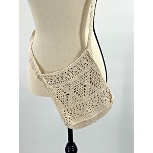 Free People All Over Crochet Crossbody Bag Hippie Festival Concert Beachy Boho